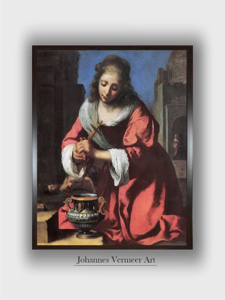 die heilige Praxedis by Johannes Vermeer
