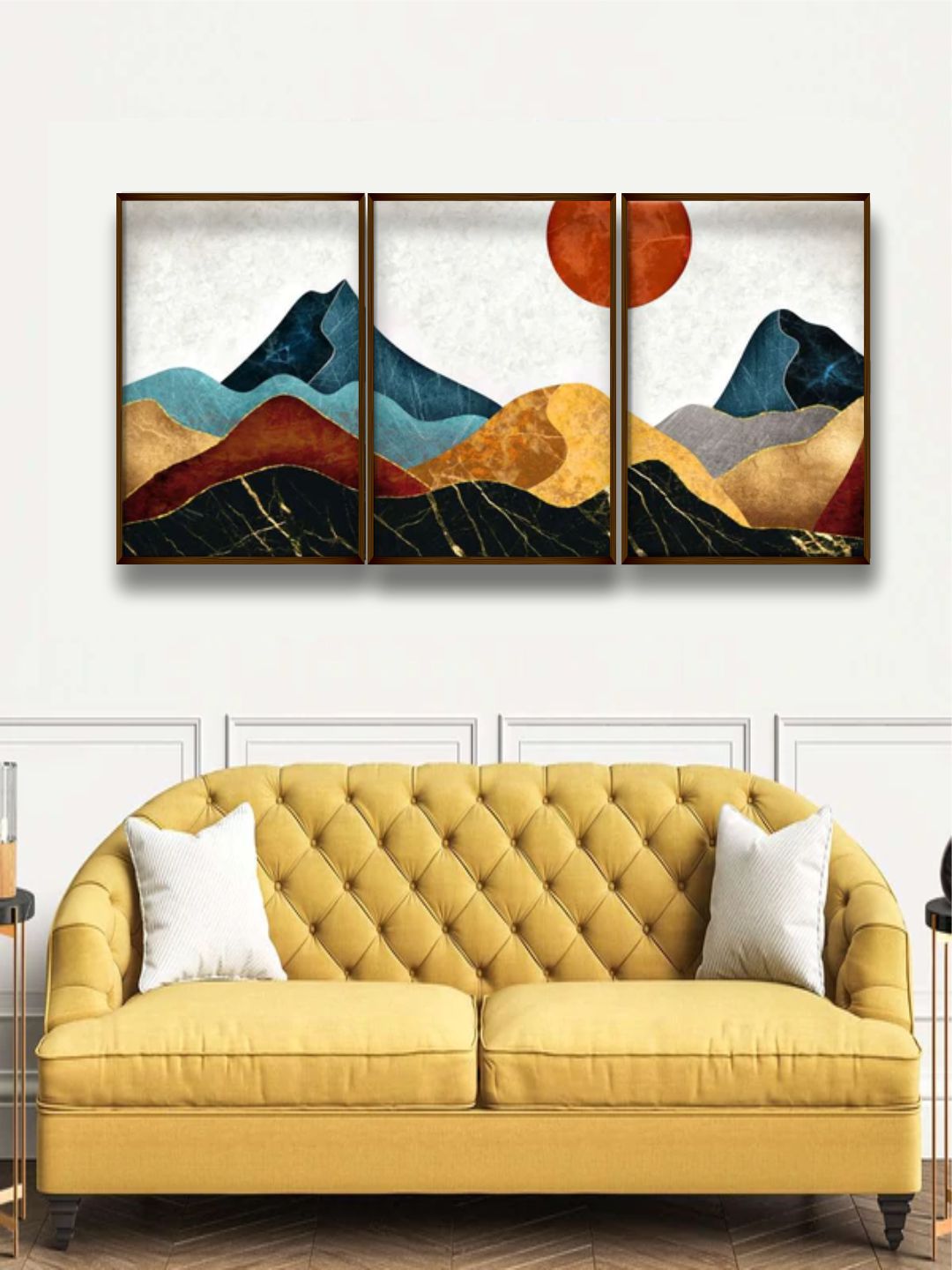 "Set Of 2 Multi-Colored Abstract Painting Frame Wall Art''