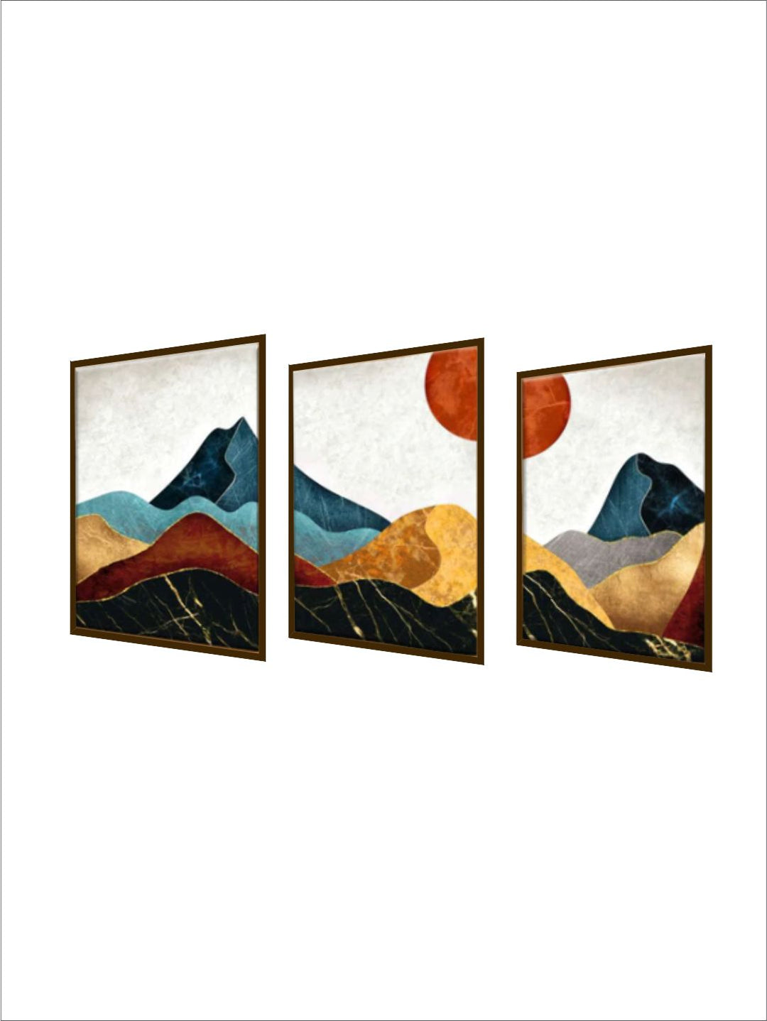 "Set Of 2 Multi-Colored Abstract Painting Frame Wall Art''