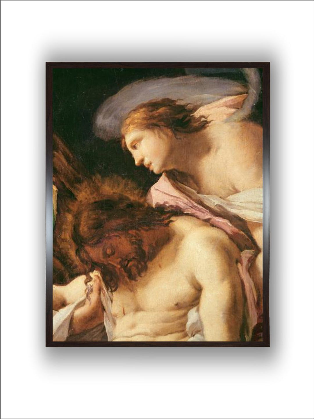The Body of Christ Entombed (detail of the Head of Christ and the Angel) by Francisco de Goya