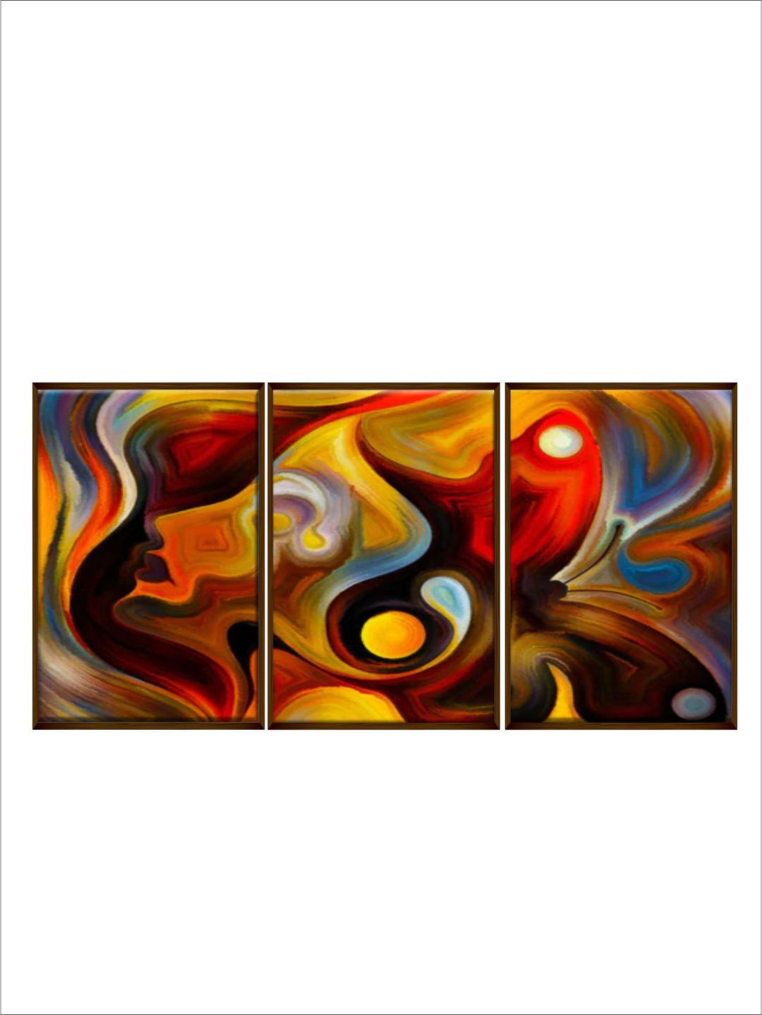 "  Set Of 3 Multi-Colored Abstract Painting Frame Wall Art''