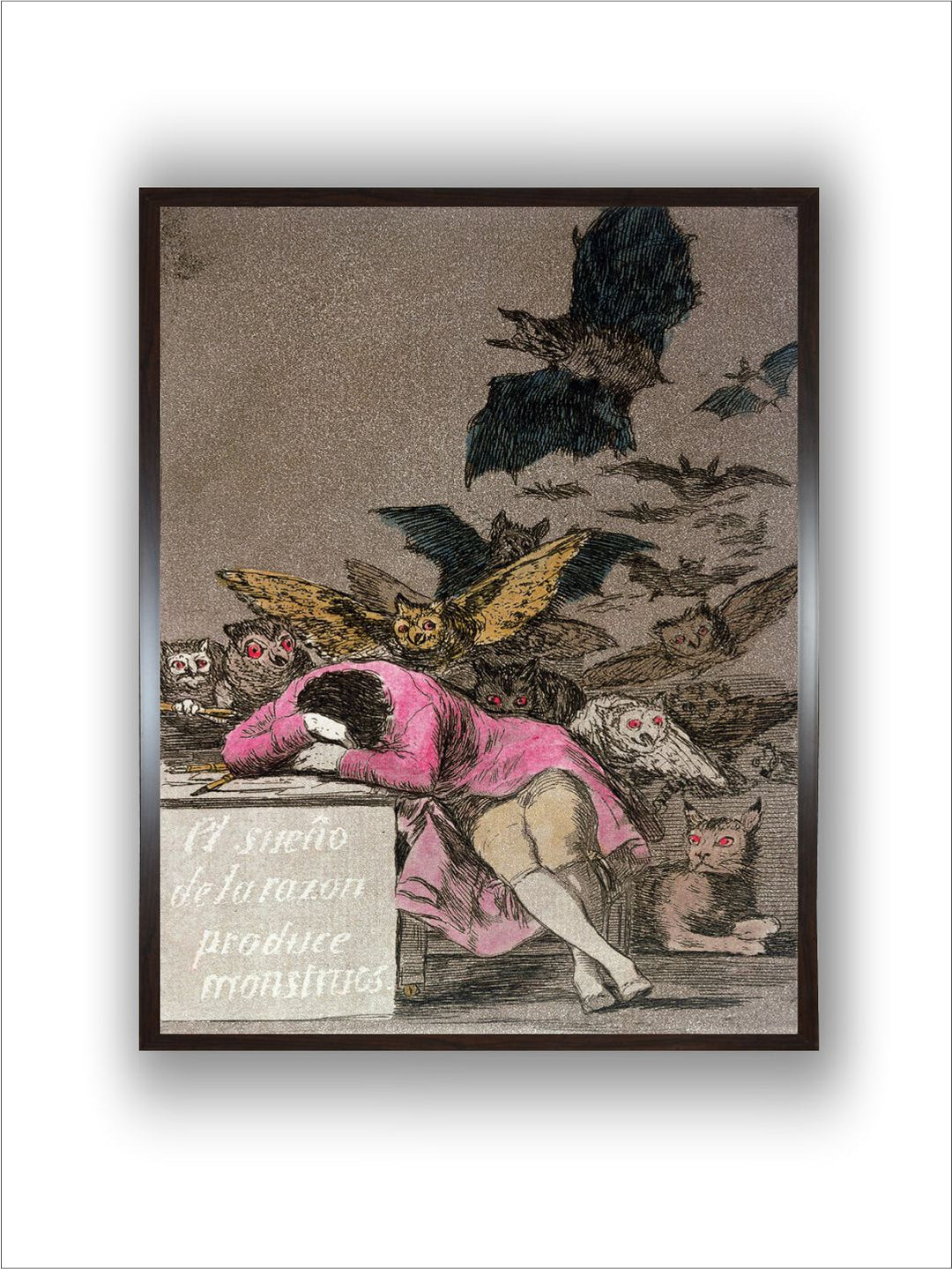 The Sleep of Reason Produces Monsters, Plate 43 of "Los Caprichos,"  by Francisco de Goya