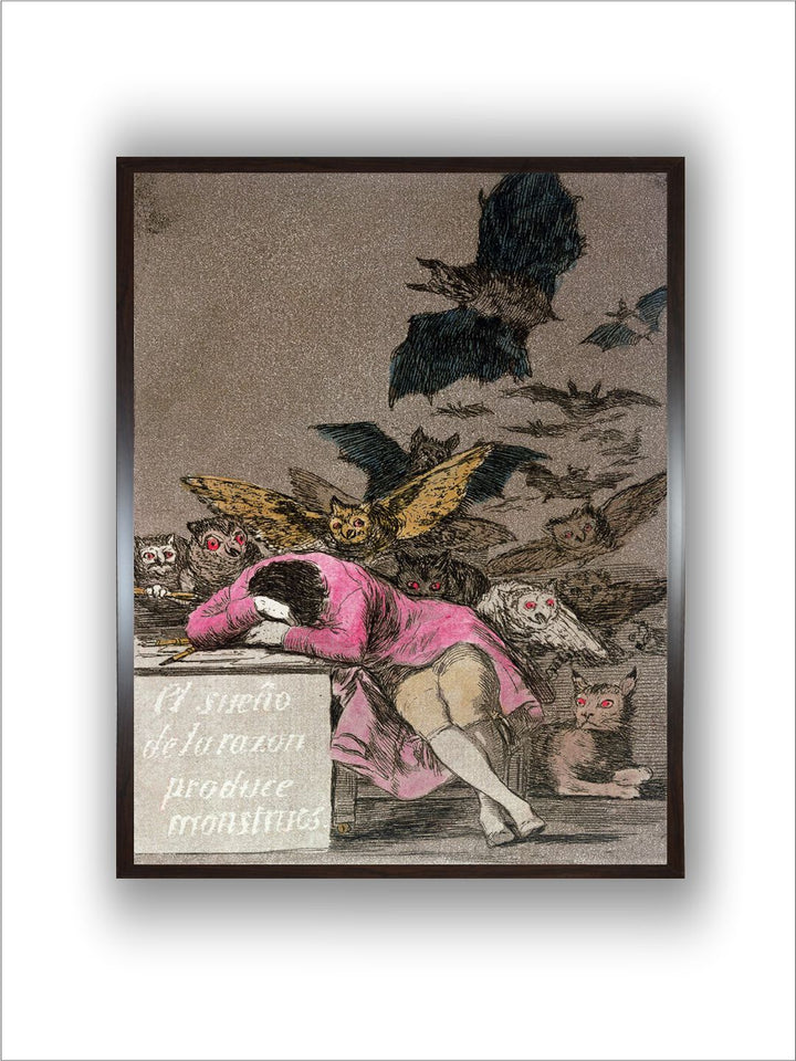 The Sleep of Reason Produces Monsters, Plate 43 of "Los Caprichos,"  by Francisco de Goya