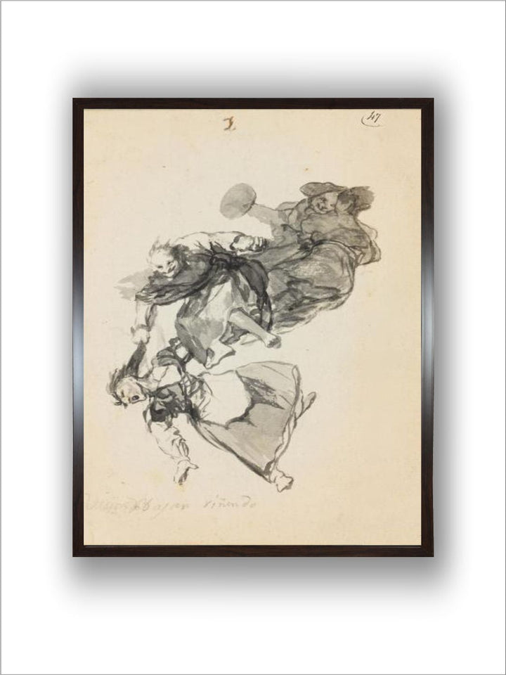Bajan Rinendo (They Go down Quarreling) by Francisco de Goya