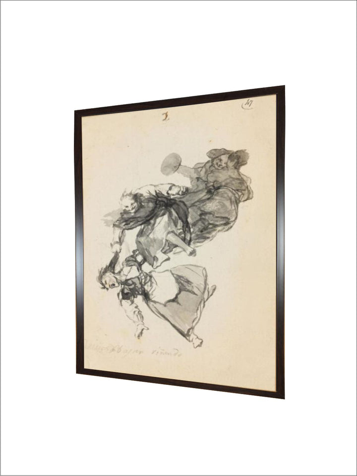 Bajan Rinendo (They Go down Quarreling) by Francisco de Goya