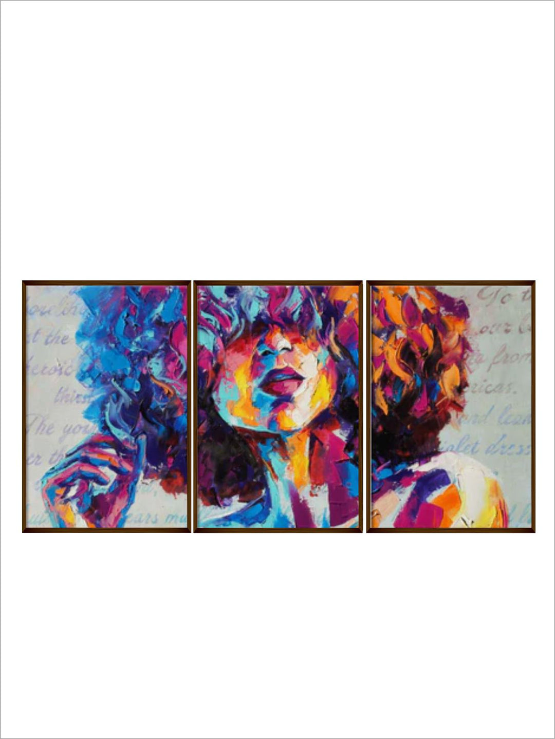 " Set Of 3 Blue & Yellow Printed Abstract Painting Wall Art ''