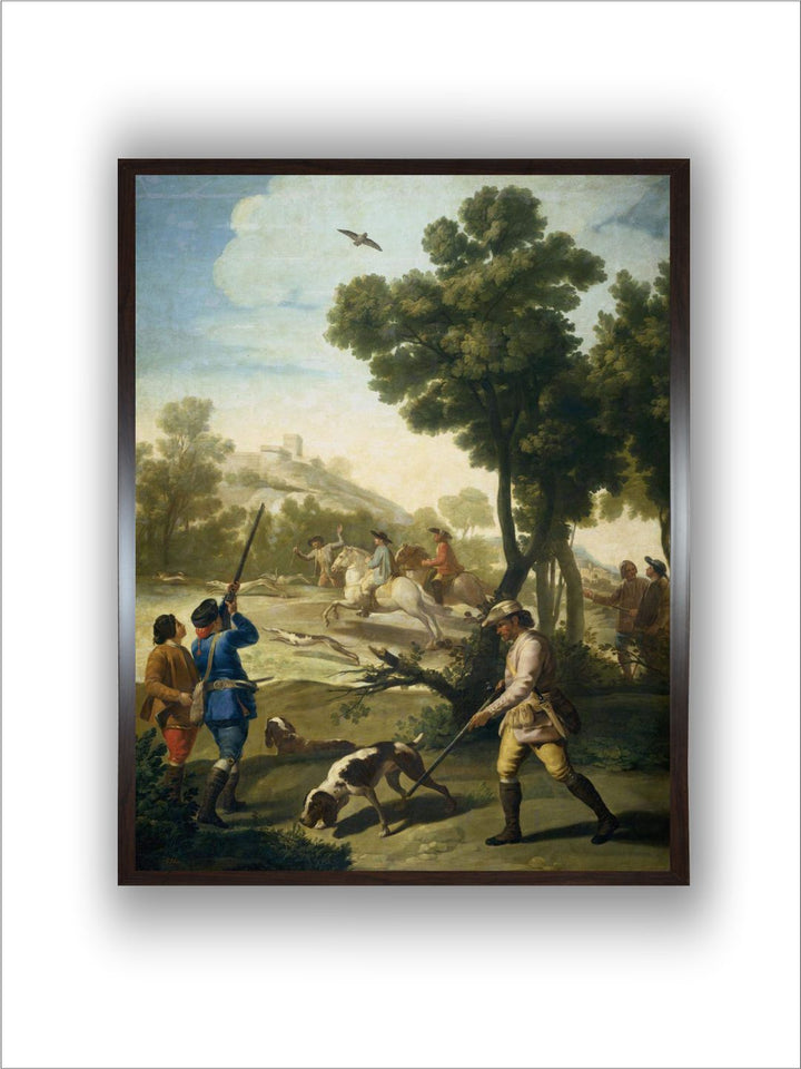 Hunting Quail, 1775 (Tapestry Cartoon) by Francisco de Goya