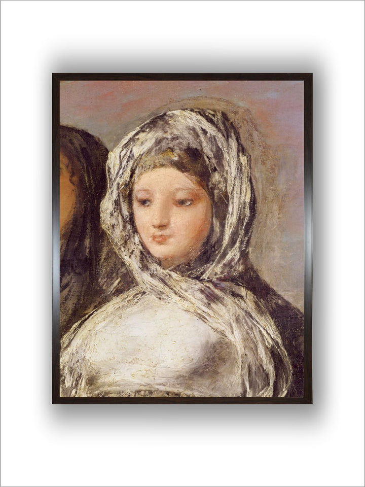 The Letter or the Young Girls (detail of a Face), 1812-1819  by Francisco de Goya