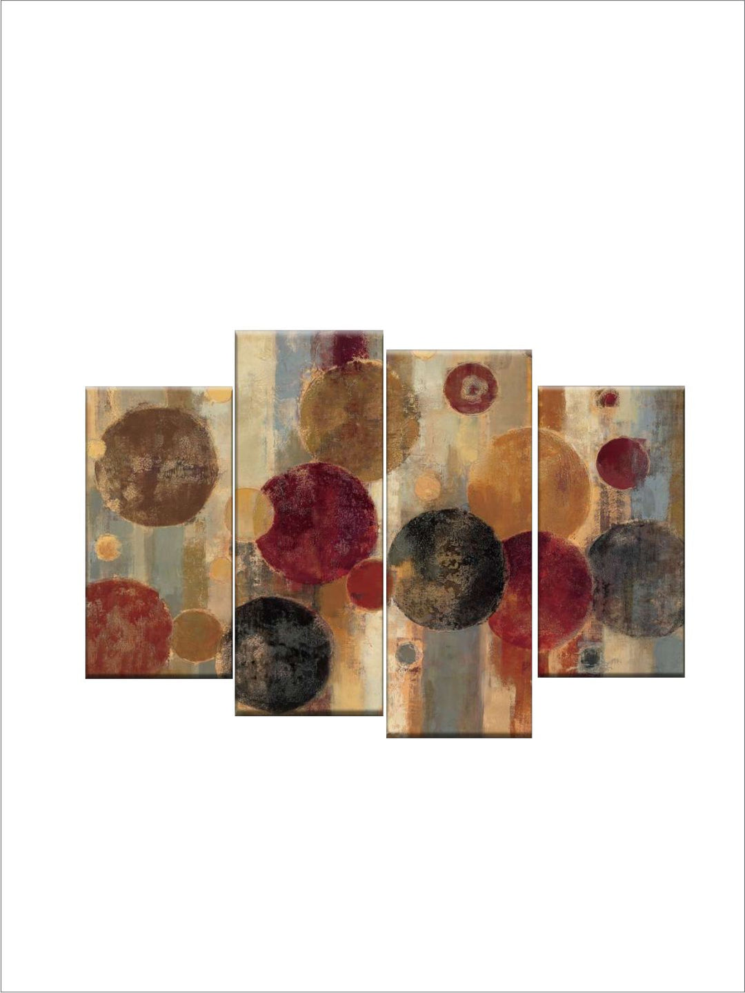 "Brown & Maroon Abstract Framed Wall Painting''