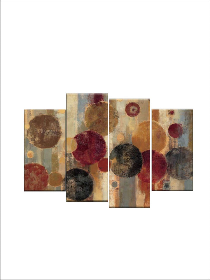 "Brown & Maroon Abstract Framed Wall Painting''