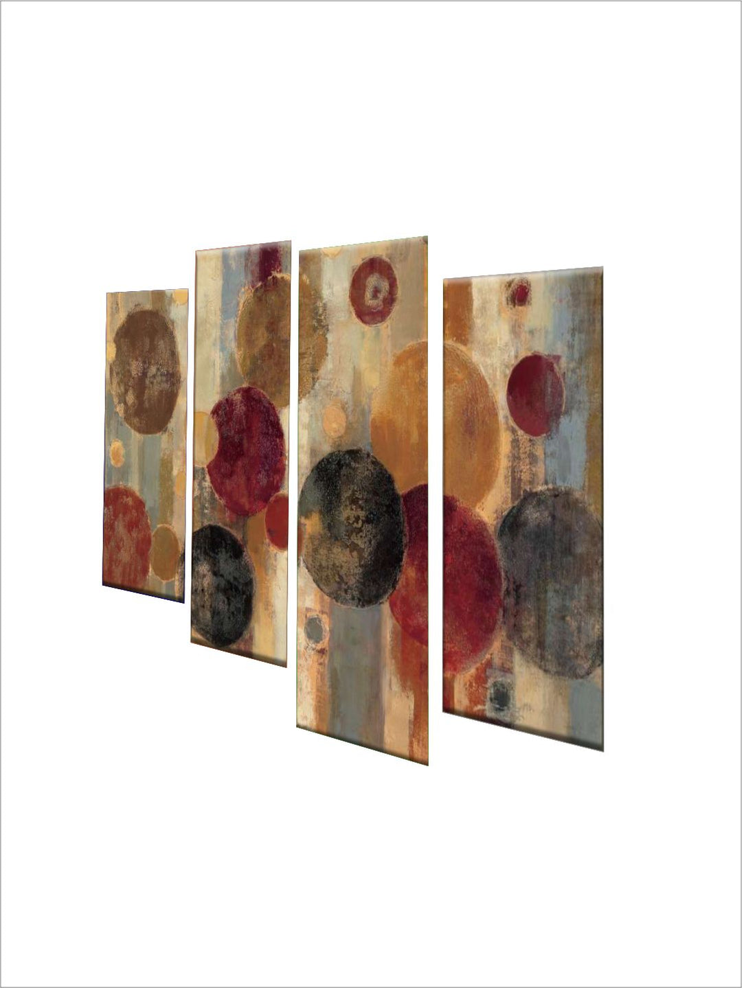"Brown & Maroon Abstract Framed Wall Painting''