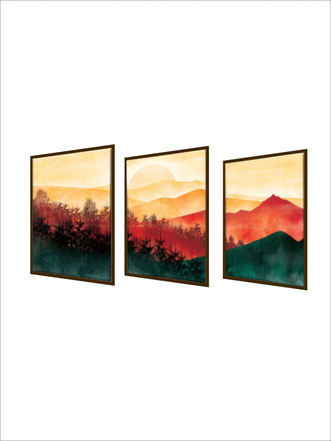 "Set Of 2 Multi-Colored Abstract Canvas Painting Frame Wall Art''