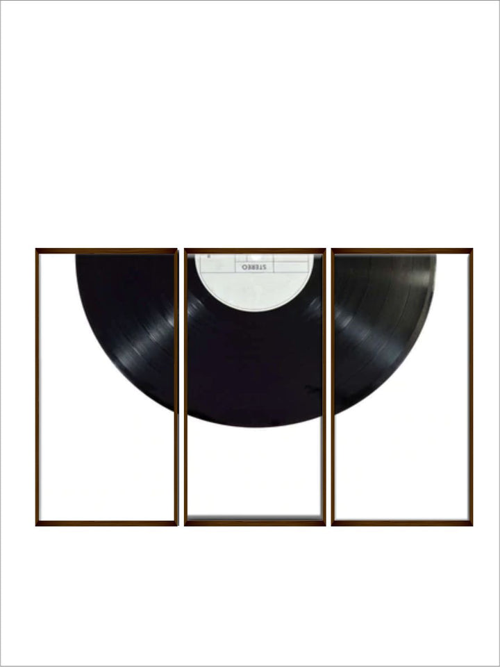 "Set Of 3 Black & White Abstract Painting Framed Wall Art''