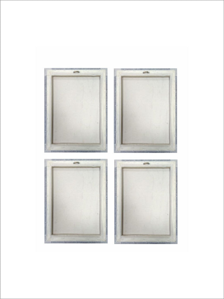 " Set Of 4 Red & Purple Printed Abstract Painting Wall Art''