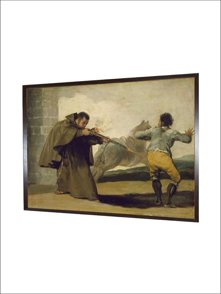 Friar Pedro Shoots El Maragato as His Horse Runs Off, C.1806 by Francisco de Goya
