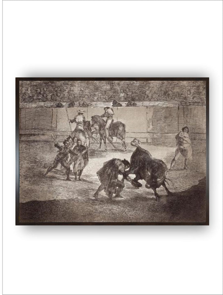Bullfighter Enters the Arena to Kill the Bull with a Hat instead of the Muleta,by Francisco de Goya