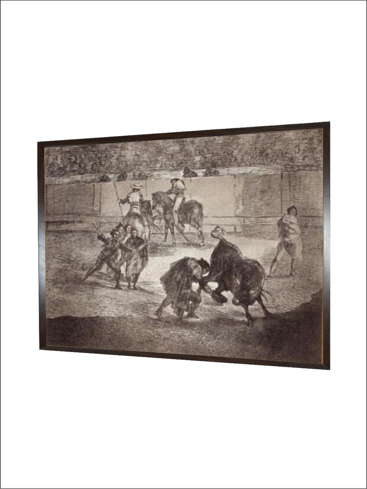 Bullfighter Enters the Arena to Kill the Bull with a Hat instead of the Muleta,by Francisco de Goya