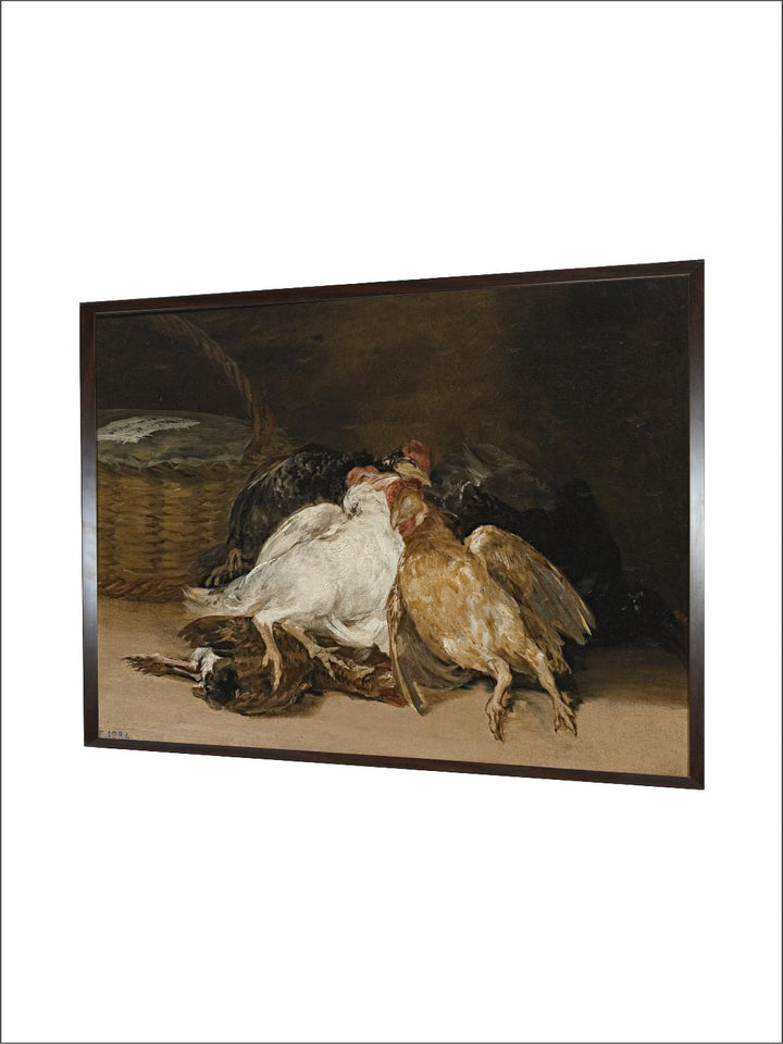 Still Life with dead Chickens and a Wicker Basket by Francisco de Goya