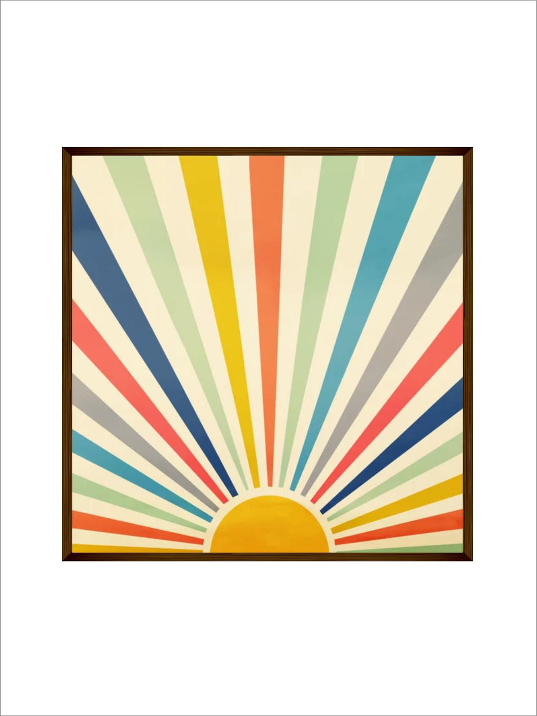 "Yellow & Blue Abstract Painting Framed Wall Art''