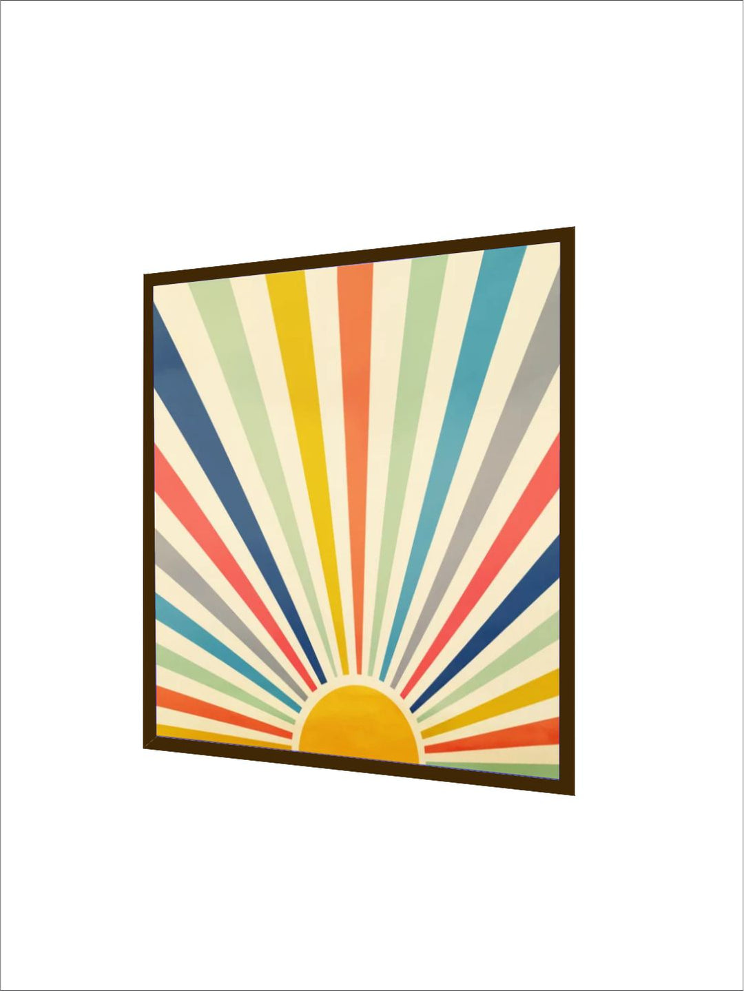 "Yellow & Blue Abstract Painting Framed Wall Art''