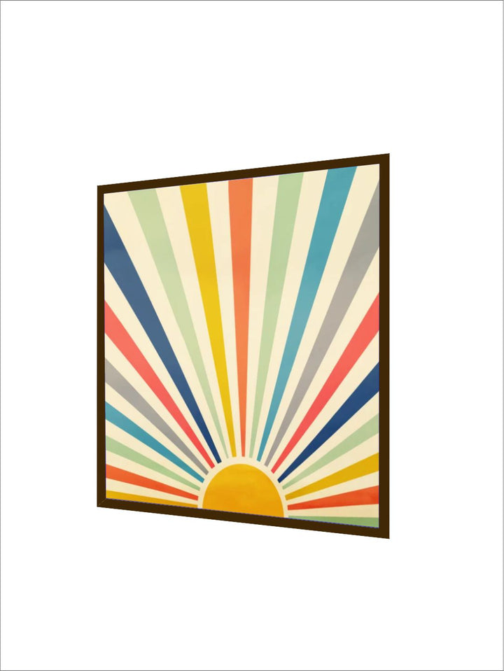 "Yellow & Blue Abstract Painting Framed Wall Art''