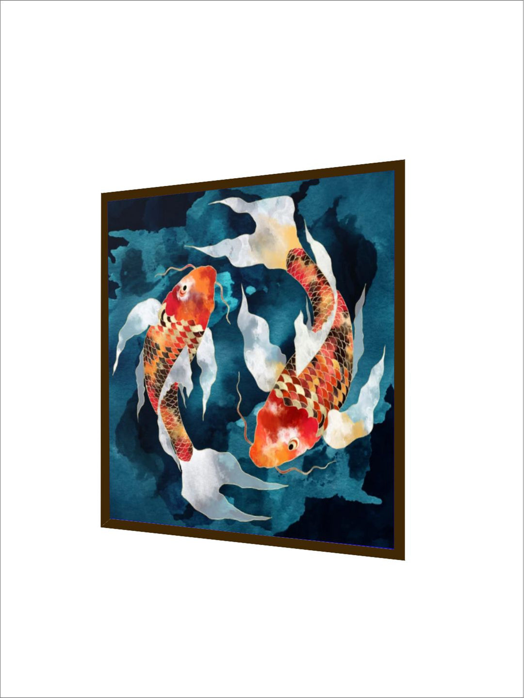 "Blue & Red Abstract Framed Wall Painting''