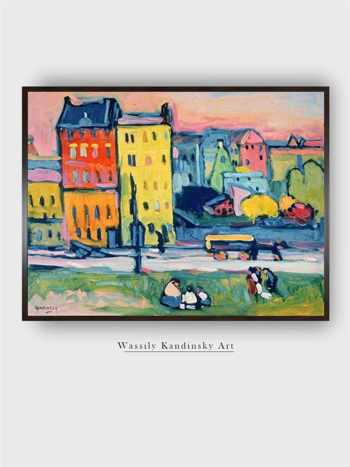 Houses in Munich, 1908 by Wassily Kandinsky