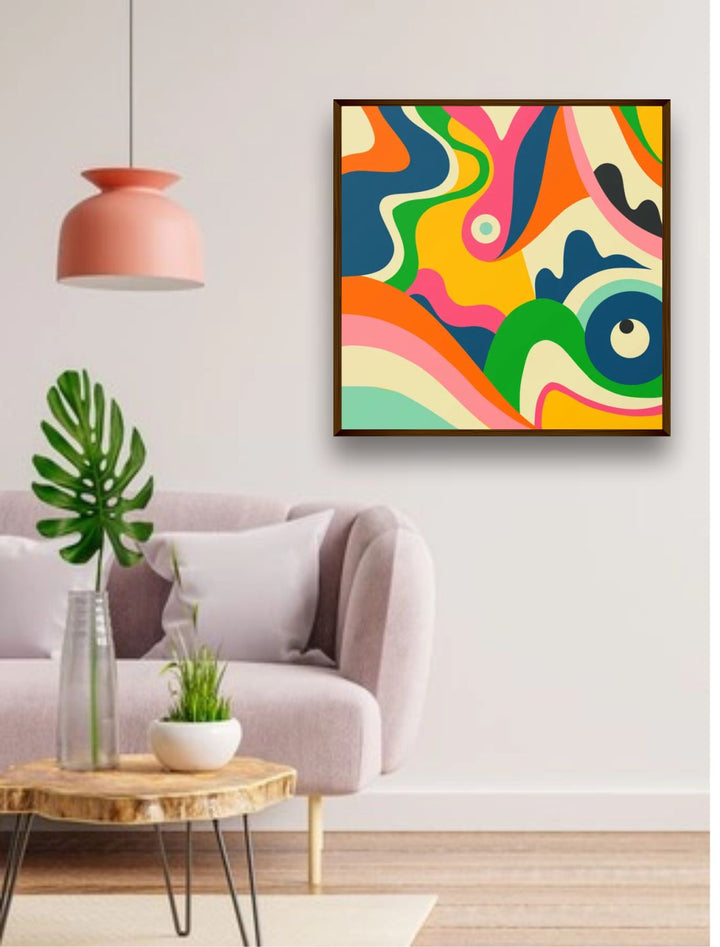 " Brown & Beige Abstract Painting Wall Art''