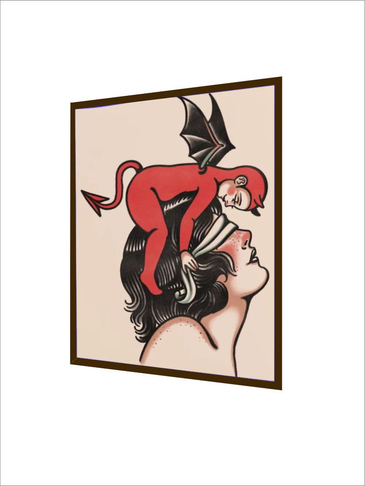 "Pink & Red Abstract Printed Wall Art''
