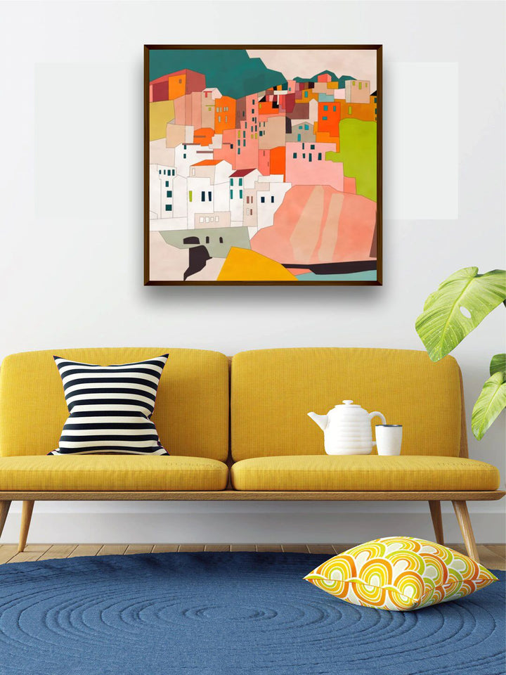 "  Multi-Coloured Abstract Painting Framed Wall Art''