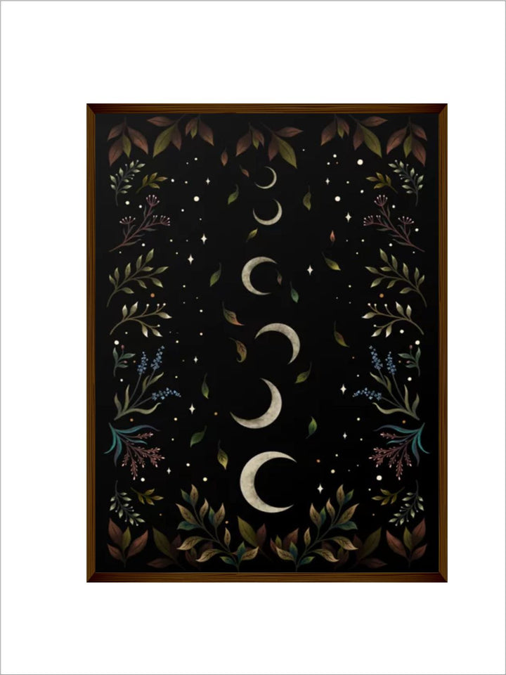"Black & Brown Printed Framed Painting Wall Art''