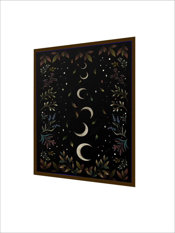 "Black & Brown Printed Framed Painting Wall Art''