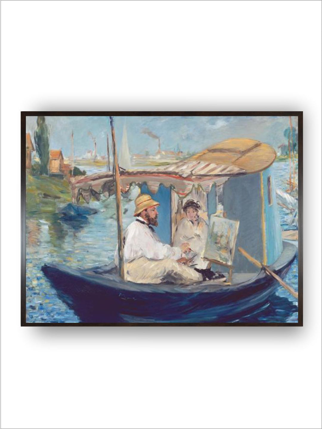 The Boat, (Claude Monet in His Floating Studio), 1874 by Edouard Manet