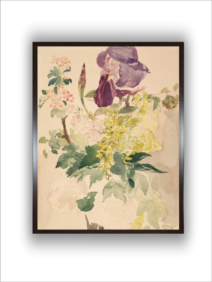 Flower Piece with Iris, Laburnum, and Geranium, 1880 by Edouard Manet