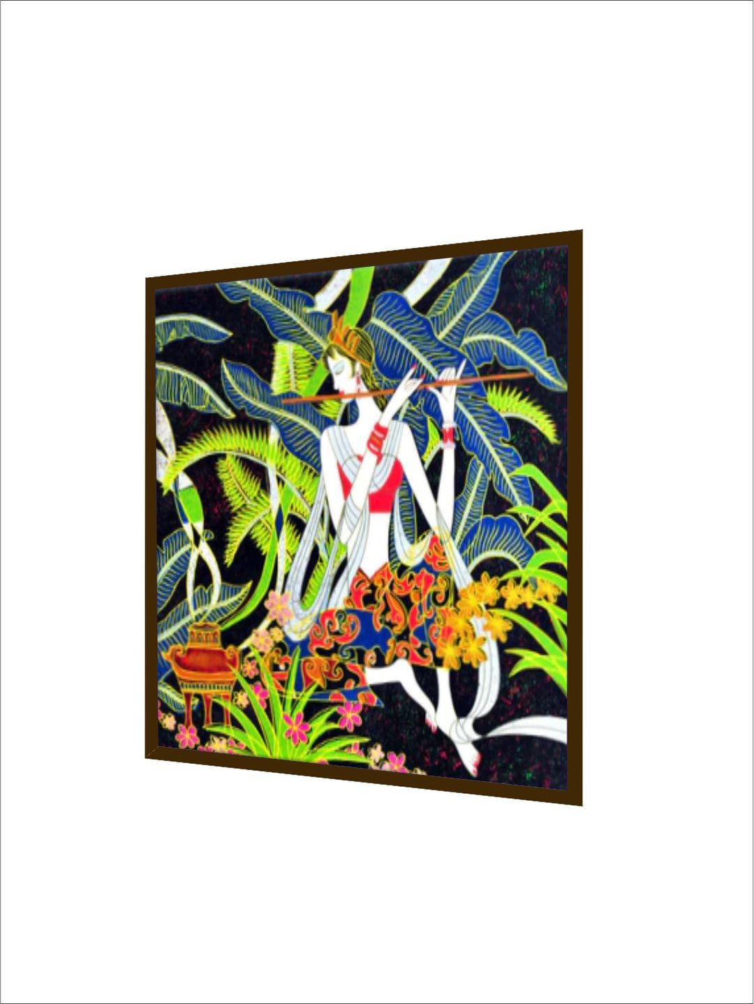 "Blue & Green Abstract Framed Wall Painting''