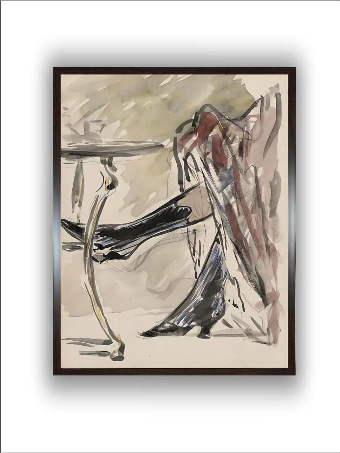 deux jambes avec bottines sous une jupe rouge by Edouard Manet