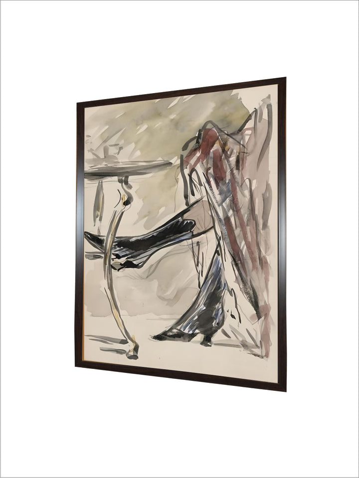deux jambes avec bottines sous une jupe rouge by Edouard Manet