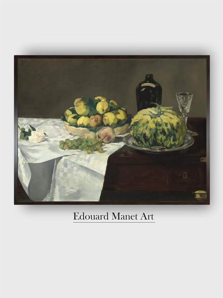 Still Life with Melon and Peaches, c.1866 by Edouard Manet