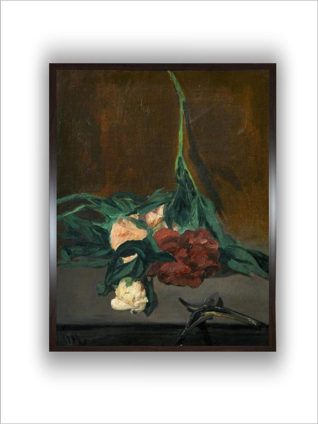 A Stem of Peonies and Pruning Shears, 1864 by Edouard Manet