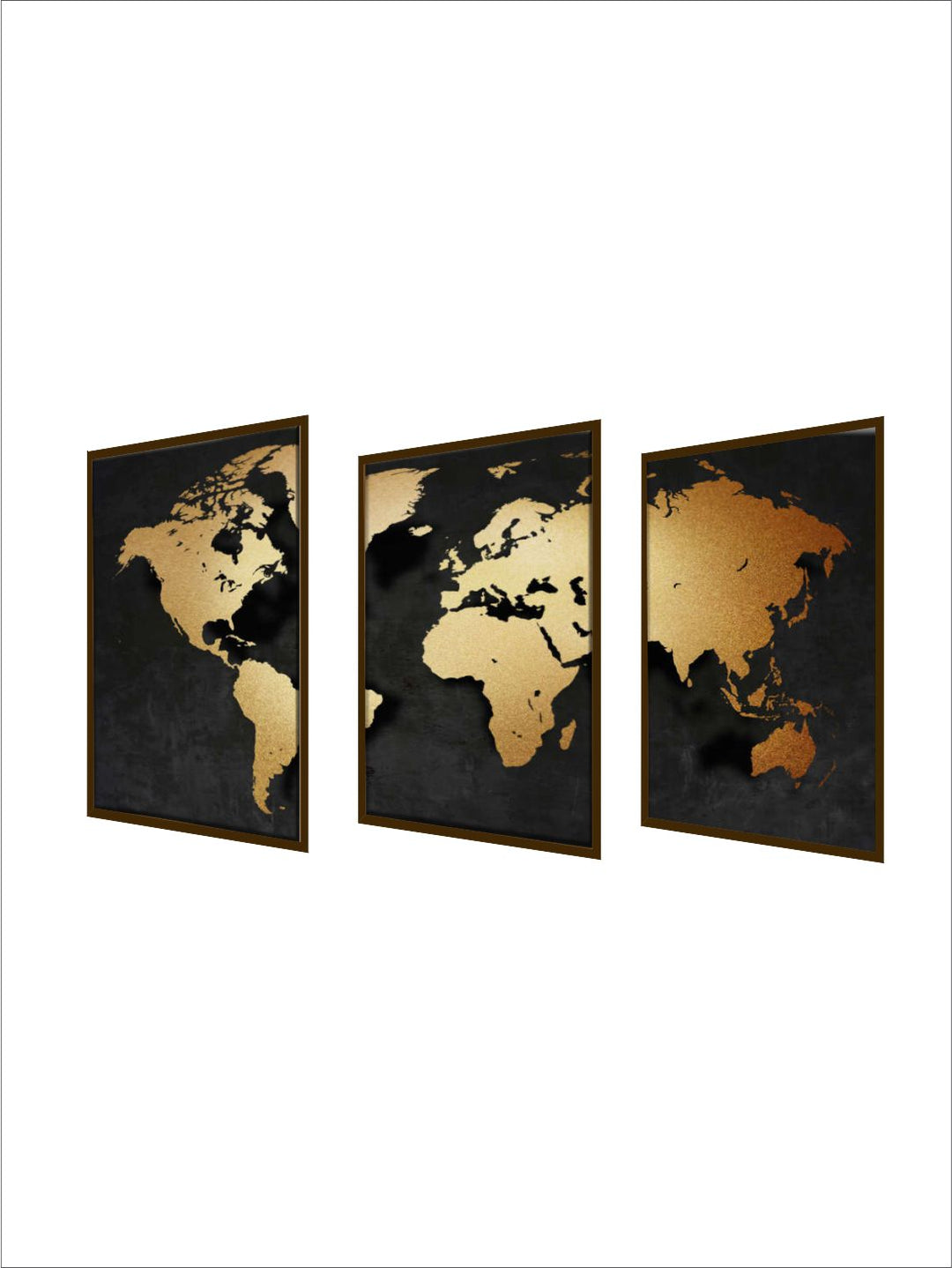"3D World Map Painting Framed Wall Art''
