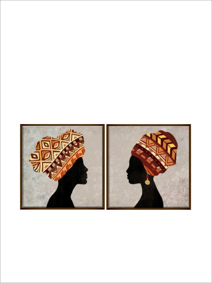 "Set Of 2 Brown Abstract Painting Wall Art''