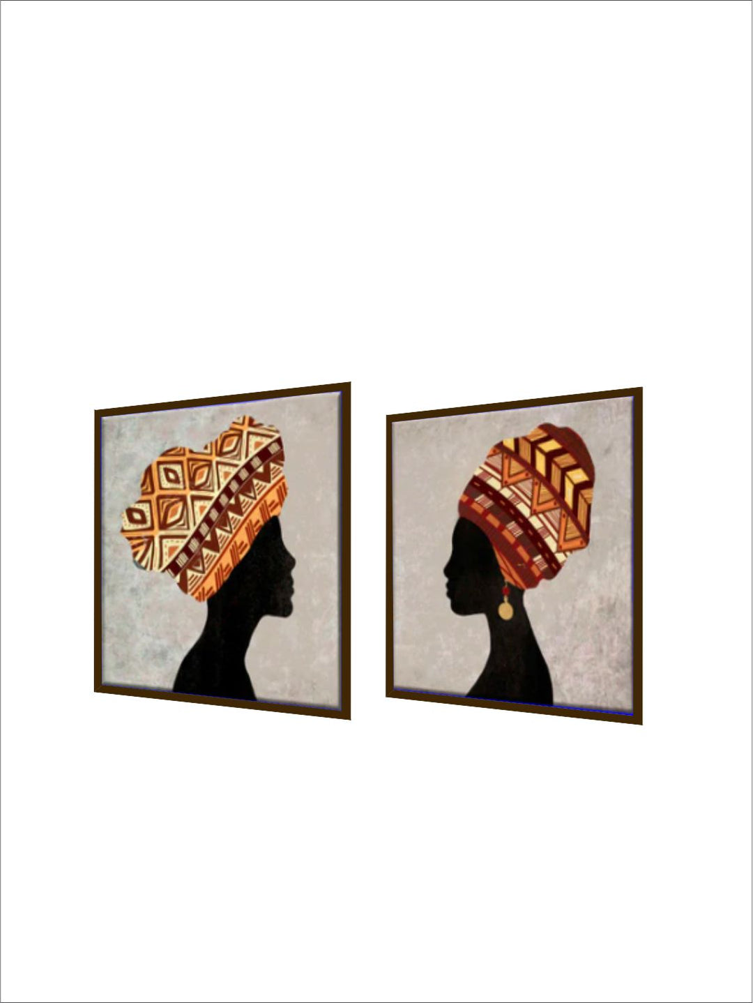 "Set Of 2 Brown Abstract Painting Wall Art''