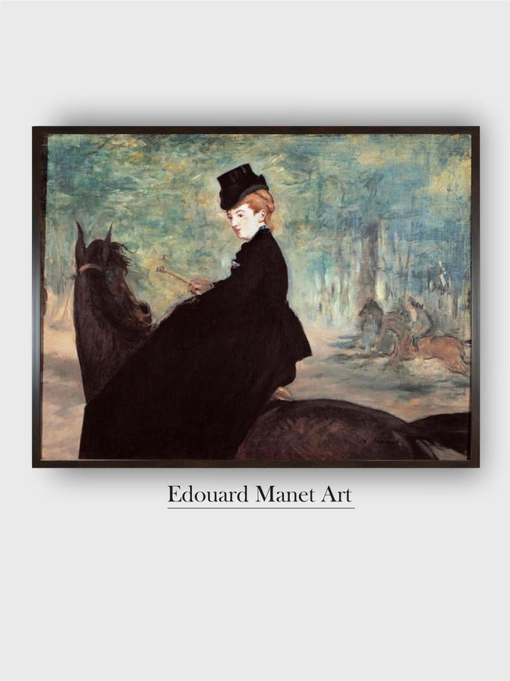 L'amazon or Portrait of Marie Lefebvre Riding a Horse 1875  by Edouard Manet