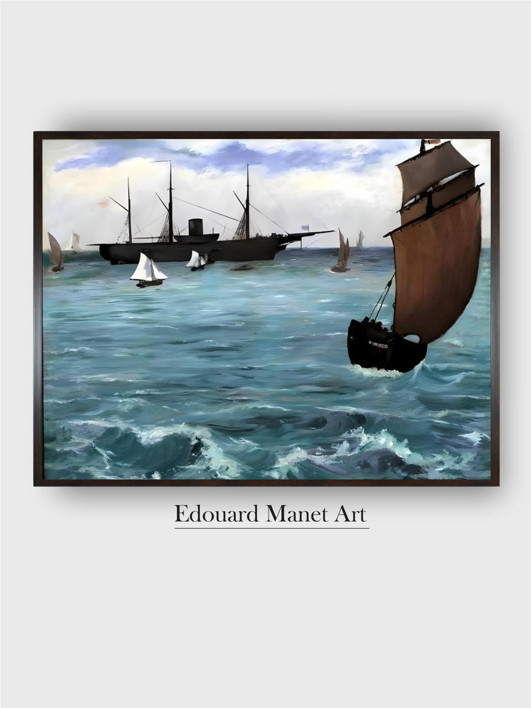 The American Ship Kearsarge Has Boulogne Sur Mer Painting by Edouard Manet