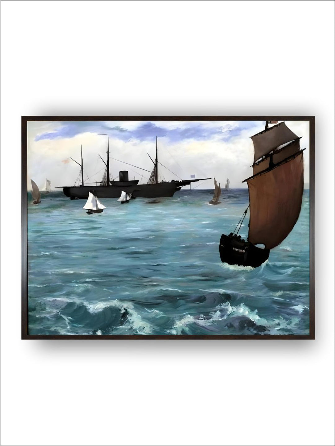 The American Ship Kearsarge Has Boulogne Sur Mer Painting by Edouard Manet