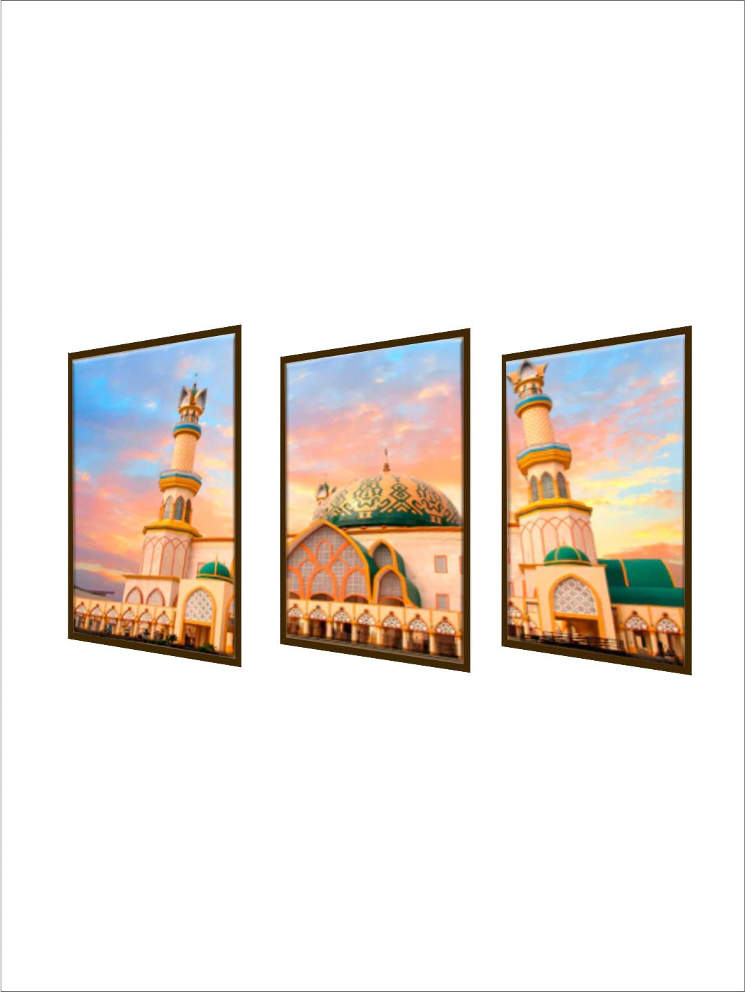 "Beige & Blue Abstract Framed Wall Painting''