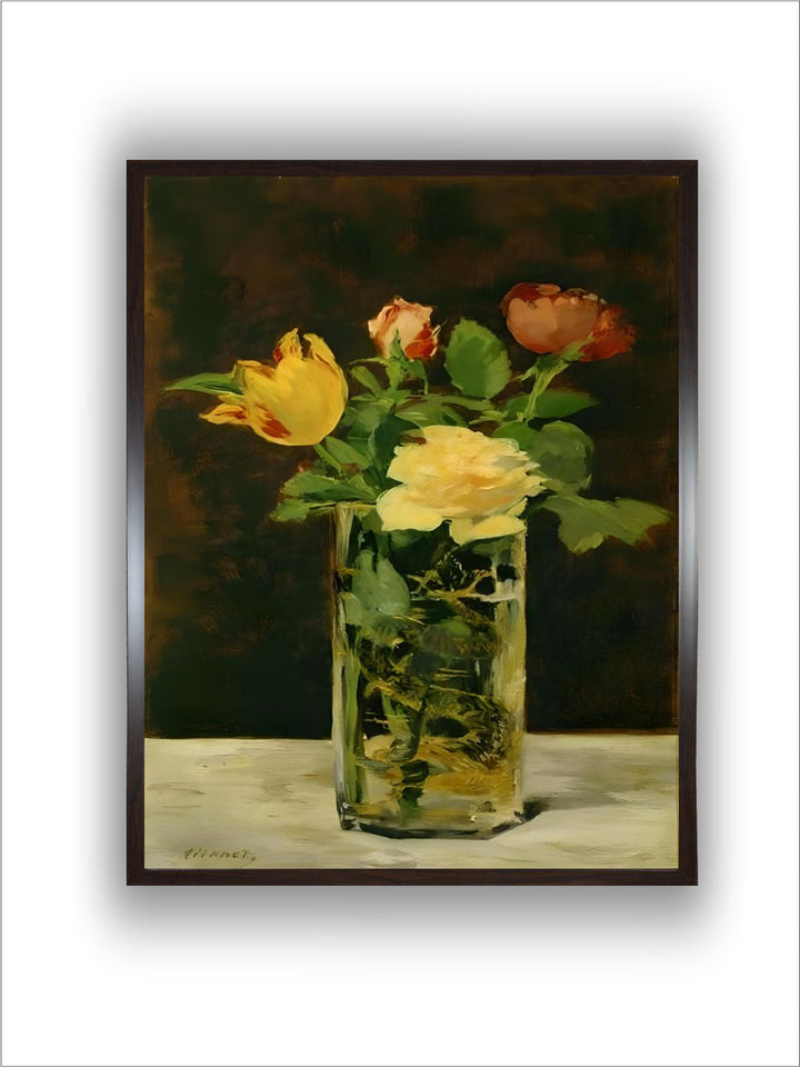 Rose and Tulip. Oil on canvas (1882) 56 by Edouard Manet