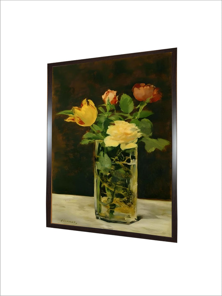 Rose and Tulip. Oil on canvas (1882) 56 by Edouard Manet