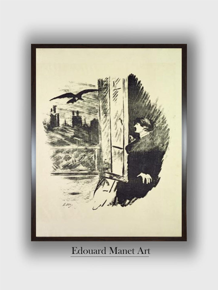 Illustration for 'The Raven', by Edgar Allen Poe, 1875 by Edouard Manet