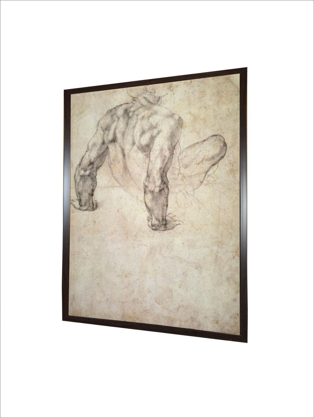 W.63R Study of a Male Nude, Leaning Back on His Hands by Michelangelo Buonarroti